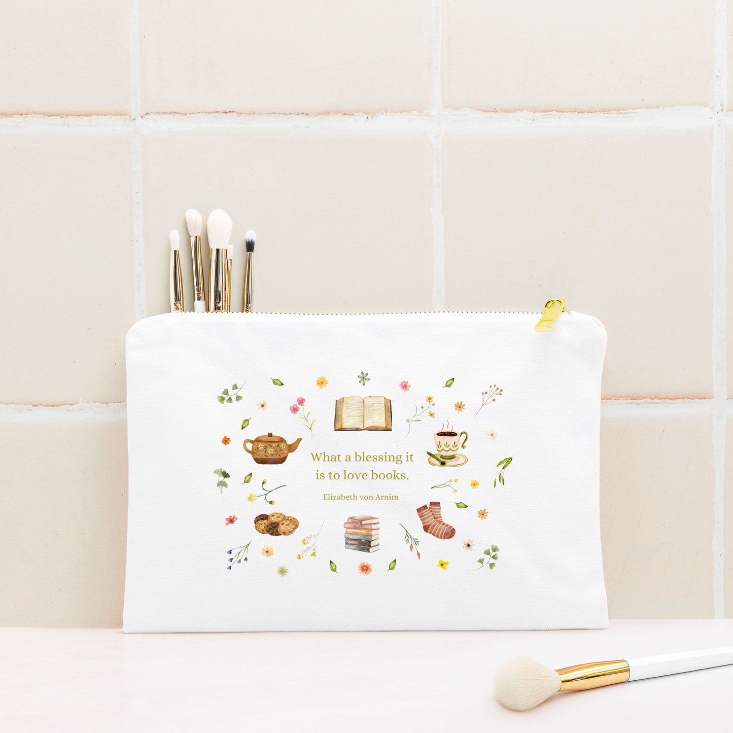 Love Books Cosmetic Bag