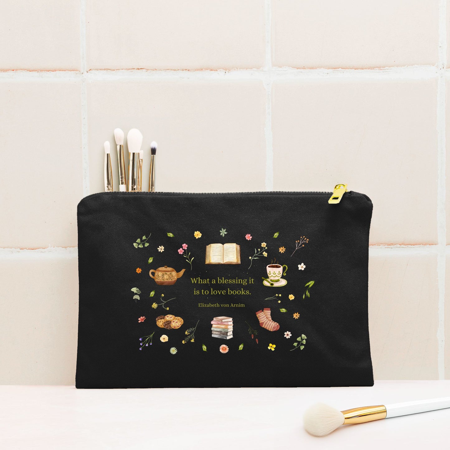 Love Books Cosmetic Bag