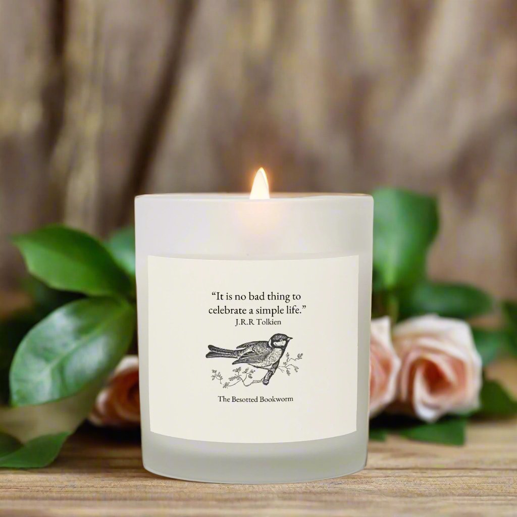 J.R.R. Tolkien Candle Frosted Glass (Hand Poured 11 oz)