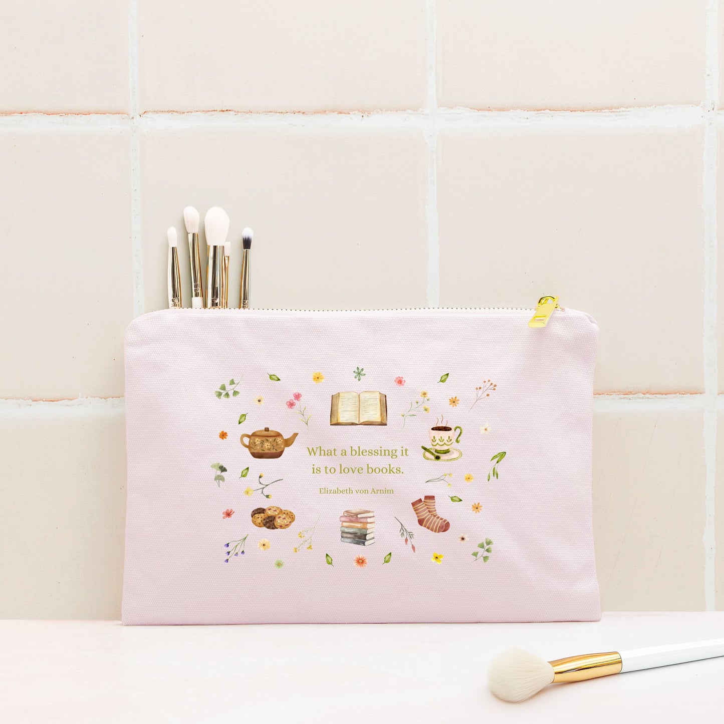Love Books Cosmetic Bag