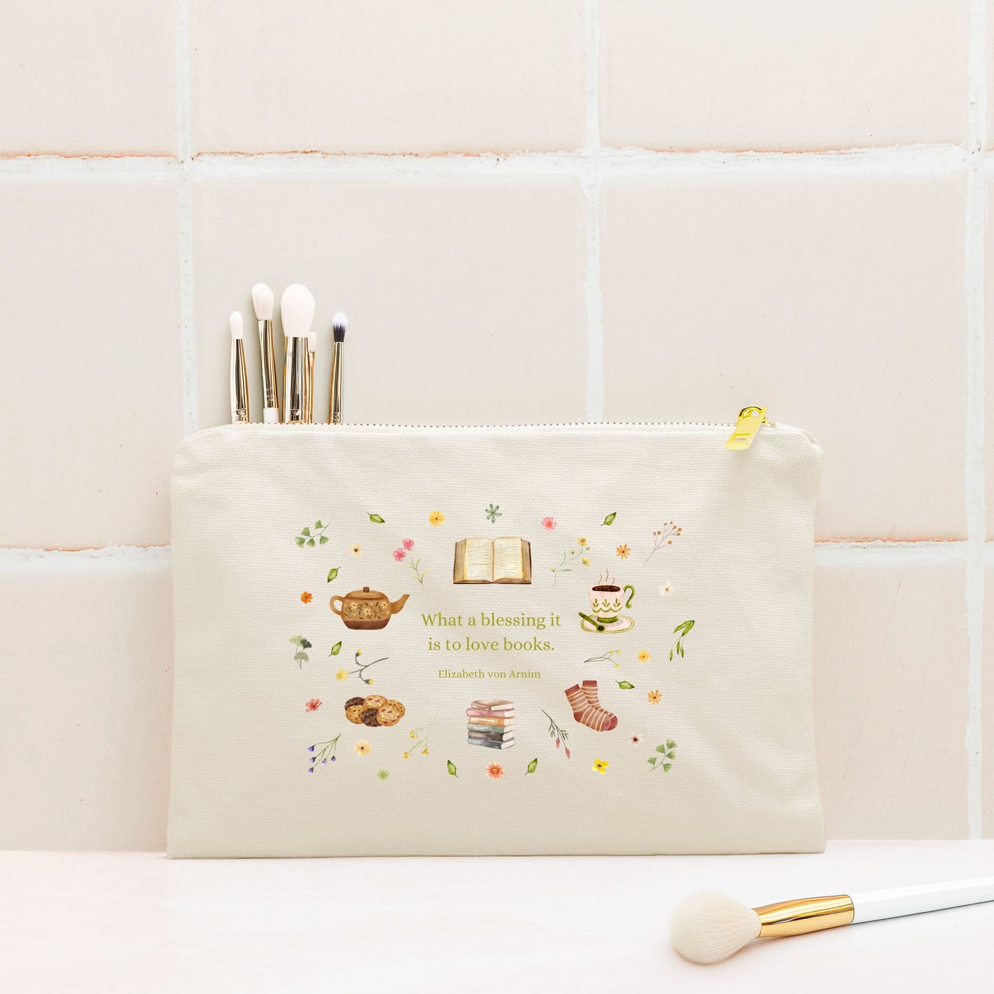 Love Books Cosmetic Bag