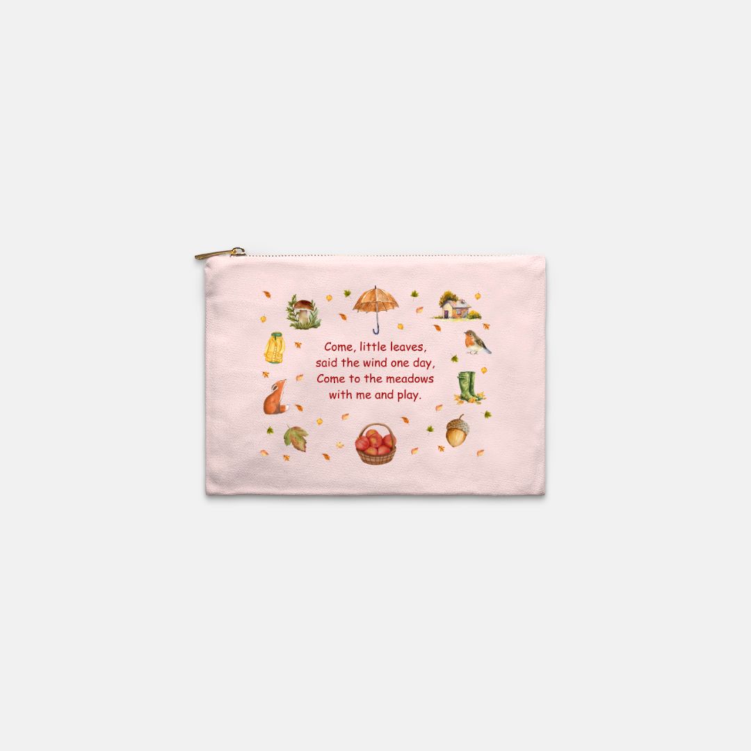 Come Little Leaves: Lined Cosmetic Bag