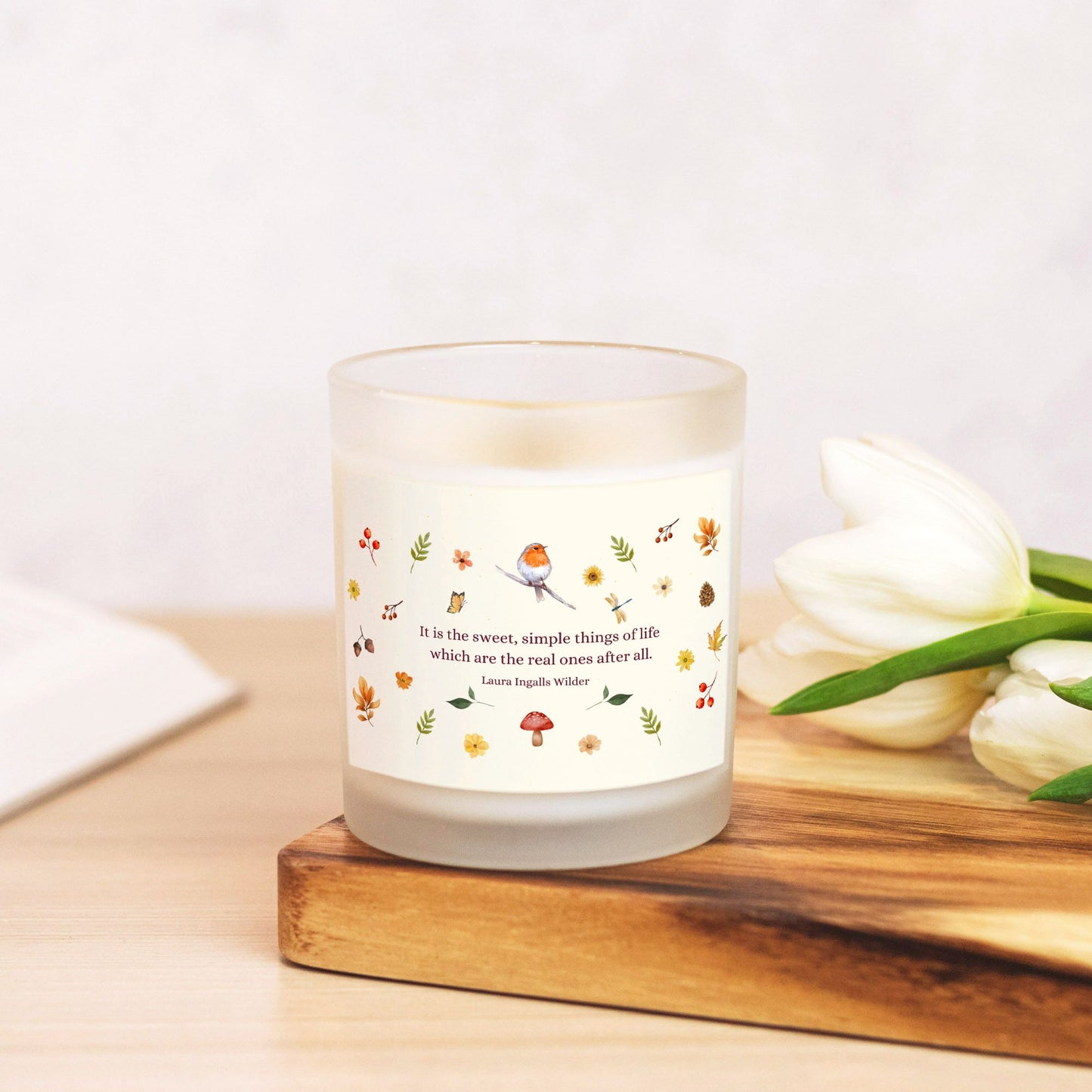 Sweet Simple Things Candle Frosted Glass (Hand Poured 11 oz)