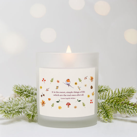 Sweet Simple Things Candle Frosted Glass (Hand Poured 11 oz)