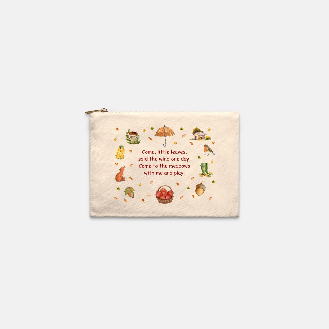 Come Little Leaves: Lined Cosmetic Bag
