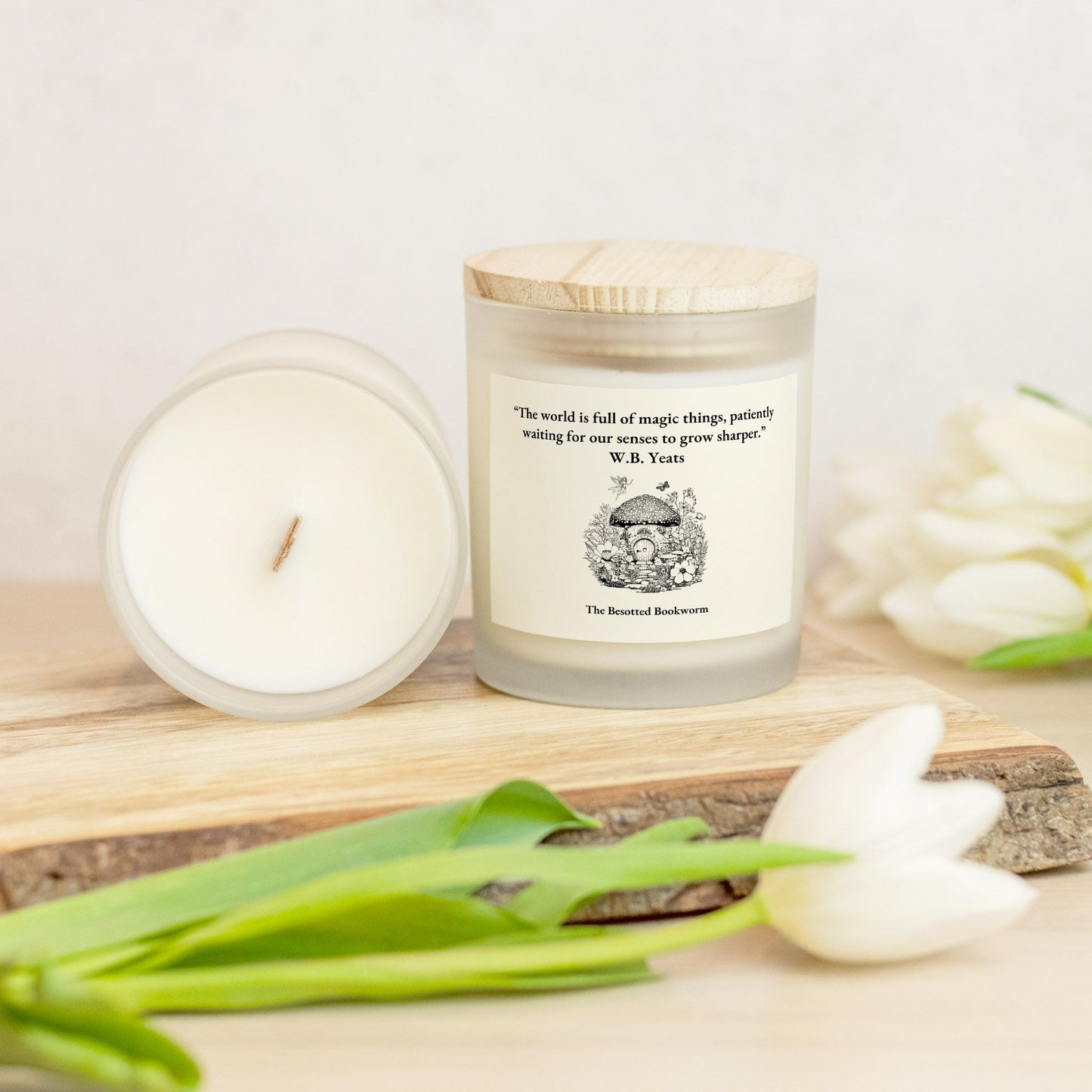 W.B. Yeats Candle Frosted Glass (Hand Poured 11 oz)