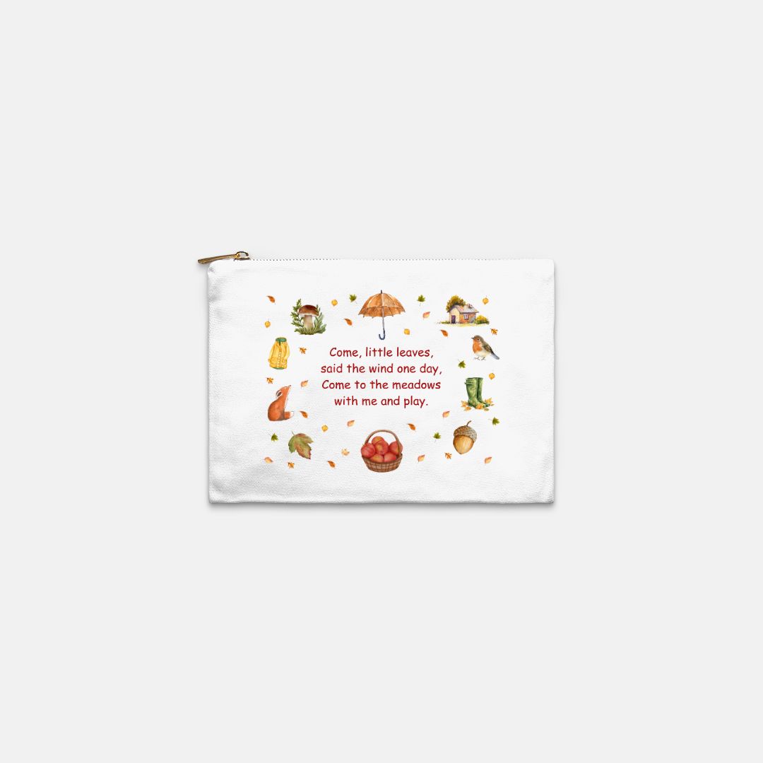 Come Little Leaves: Lined Cosmetic Bag