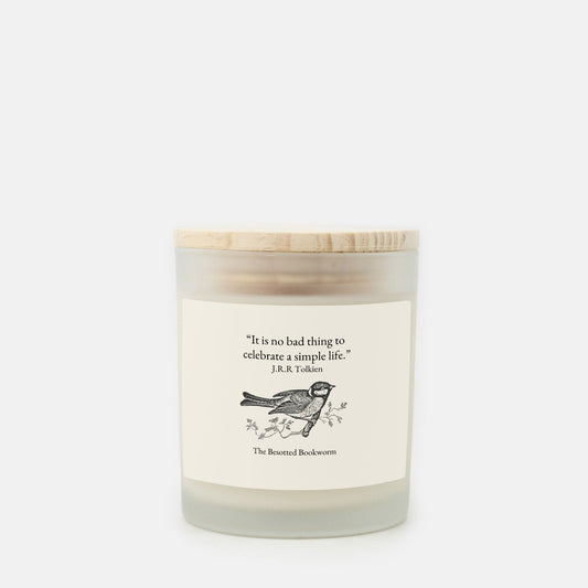 J.R.R. Tolkien Candle Frosted Glass (Hand Poured 11 oz)