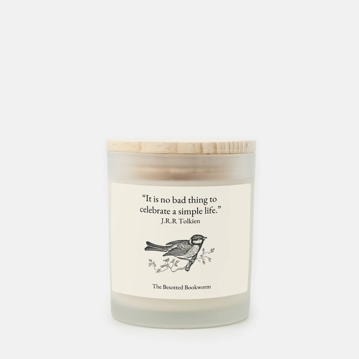 J.R.R. Tolkien Candle Frosted Glass (Hand Poured 11 oz)