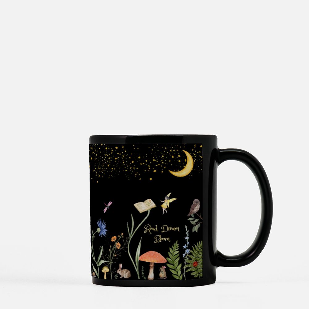 Read. Dream. Bloom. Black Mug 11oz