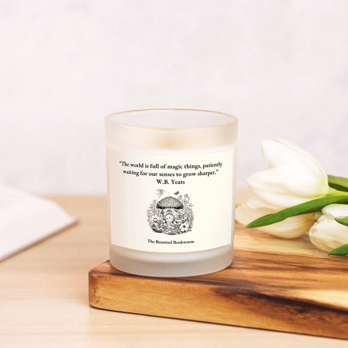 W.B. Yeats Candle Frosted Glass (Hand Poured 11 oz)