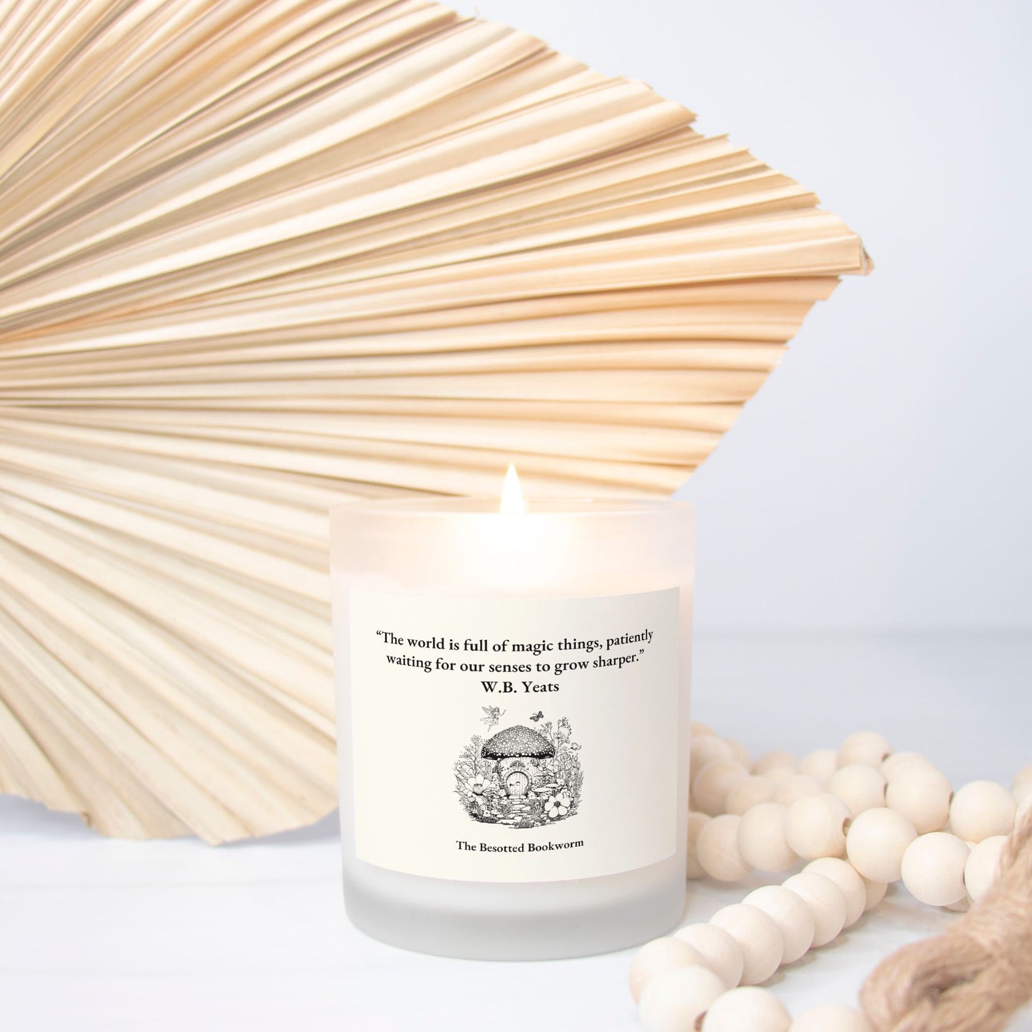 W.B. Yeats Candle Frosted Glass (Hand Poured 11 oz)